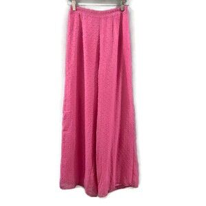 Lulu's Wide Leg Pull Dot Pant - Pink XS